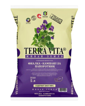 Грунт Живая Земля. Фиалка, кампанула, папоротник 5л *385