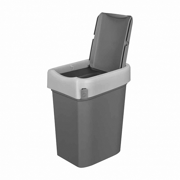 Контейнер для мусора 10л Смарт Бин серый *4 (Бытпласт)