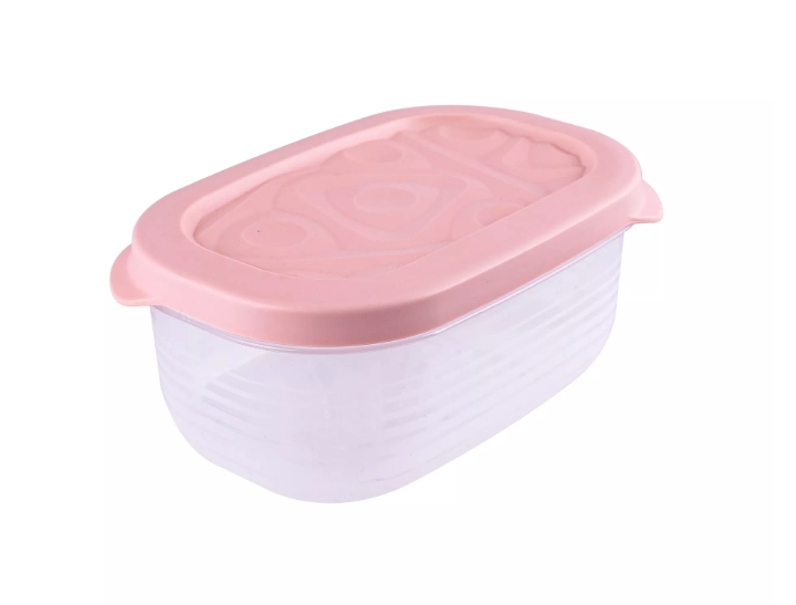 Контейнер 0,65л Flexo прямоугольный розовый *16 (ПБ)