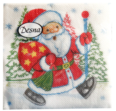 Салфетки бумажные 24х24см Desing НГ в асс. 40л/пач. *32