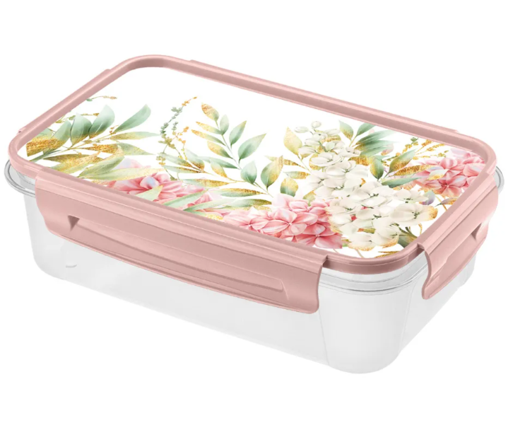 Контейнер для продуктов 0,75л Лок с декором микс *24 (Бытпласт)