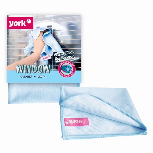 Салфетка из микрофибры для окон 30х30см * (York)