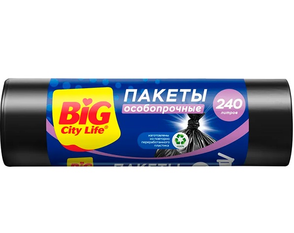 Пакеты для мусора BIG City 240л (5шт) особопрочные *