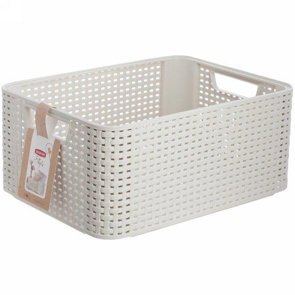 Корзинка 18л Style Box М (390х290х170мм) кремовый *3 (Адриано)