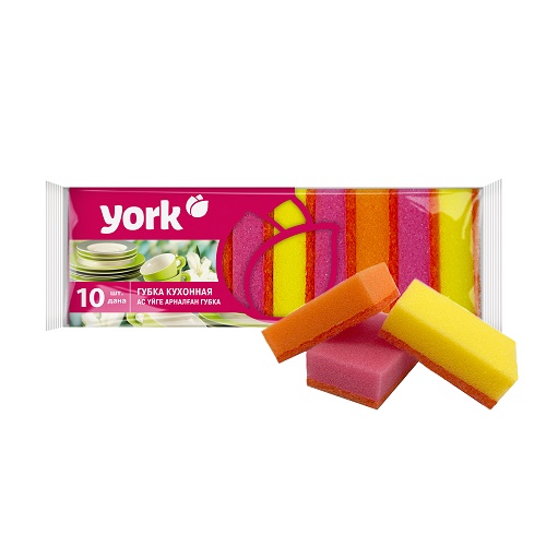 Губка д/посуды ДЖАМБО (10шт) *40 (York) шт