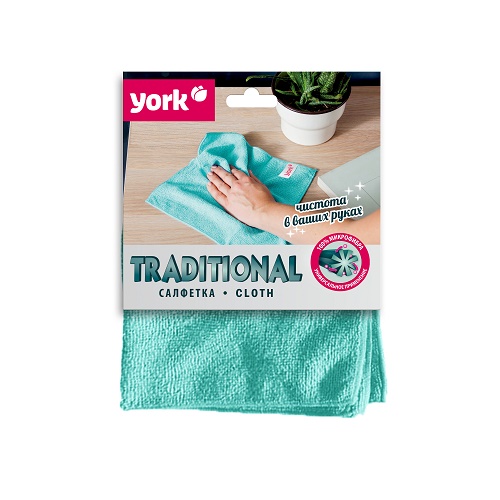 Салфетка из микрофибры традиционная 30х30см *100 (York)