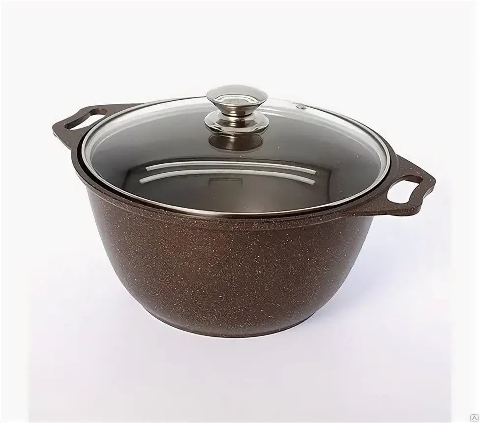 Кастрюля 2л стекл/кр. Marblre induction а/п (кофейный мрамор) (Kukmara)