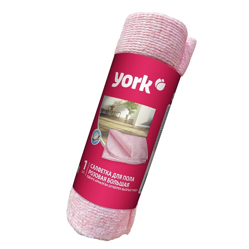 Салфетка для пола хлопковая розовая *30 (York) 