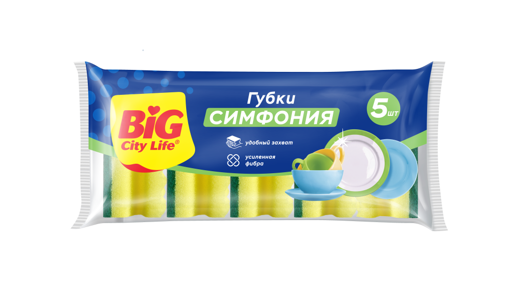 Губка кухонная BIG City Симфония профил (5шт) *