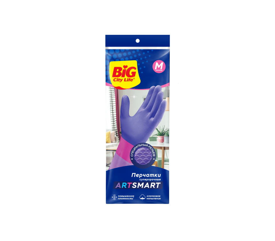 Перчатки латексные BIG City Art Smart M (1пара) *