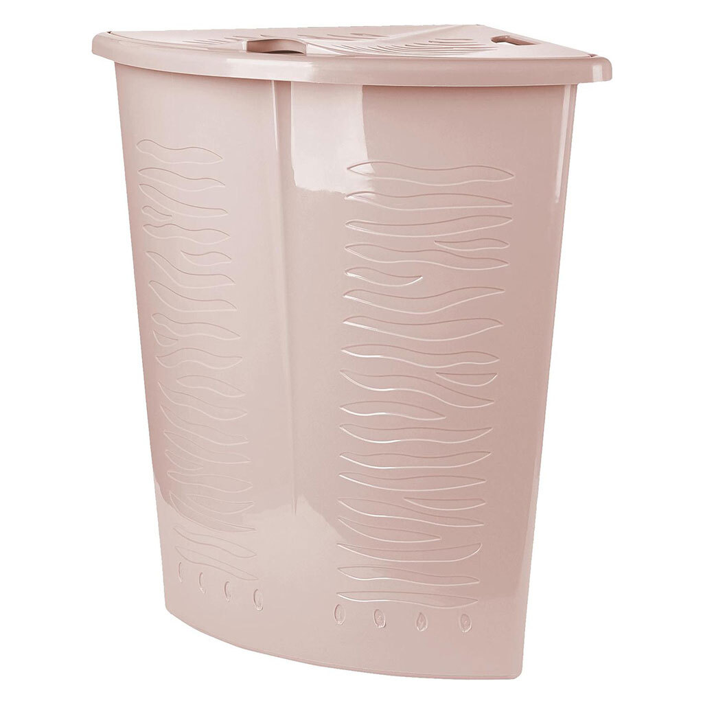 Корзина для белья 40л Keeplex Rattan 50х37х54см с откидн. крышкой угловая бежевый топаз *7 (П-Ц)