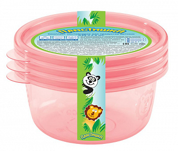 Контейнер для продуктов 0,25л*3шт микс *36 (Бытпласт)
