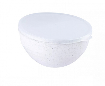 Миска 3л Granite с крышкой белый *8 (ПБ)