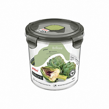 Контейнер для продуктов 1,15л Бриллиант герметичный с клапаном круглый *12 (Бытпласт)