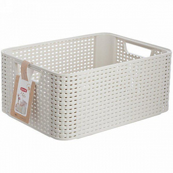 Корзинка 18л Style Box М (390х290х170мм) кремовый *3 (Адриано)