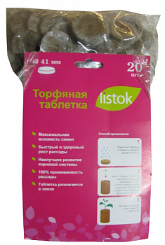 Таблетка торфяная Listok 41мм